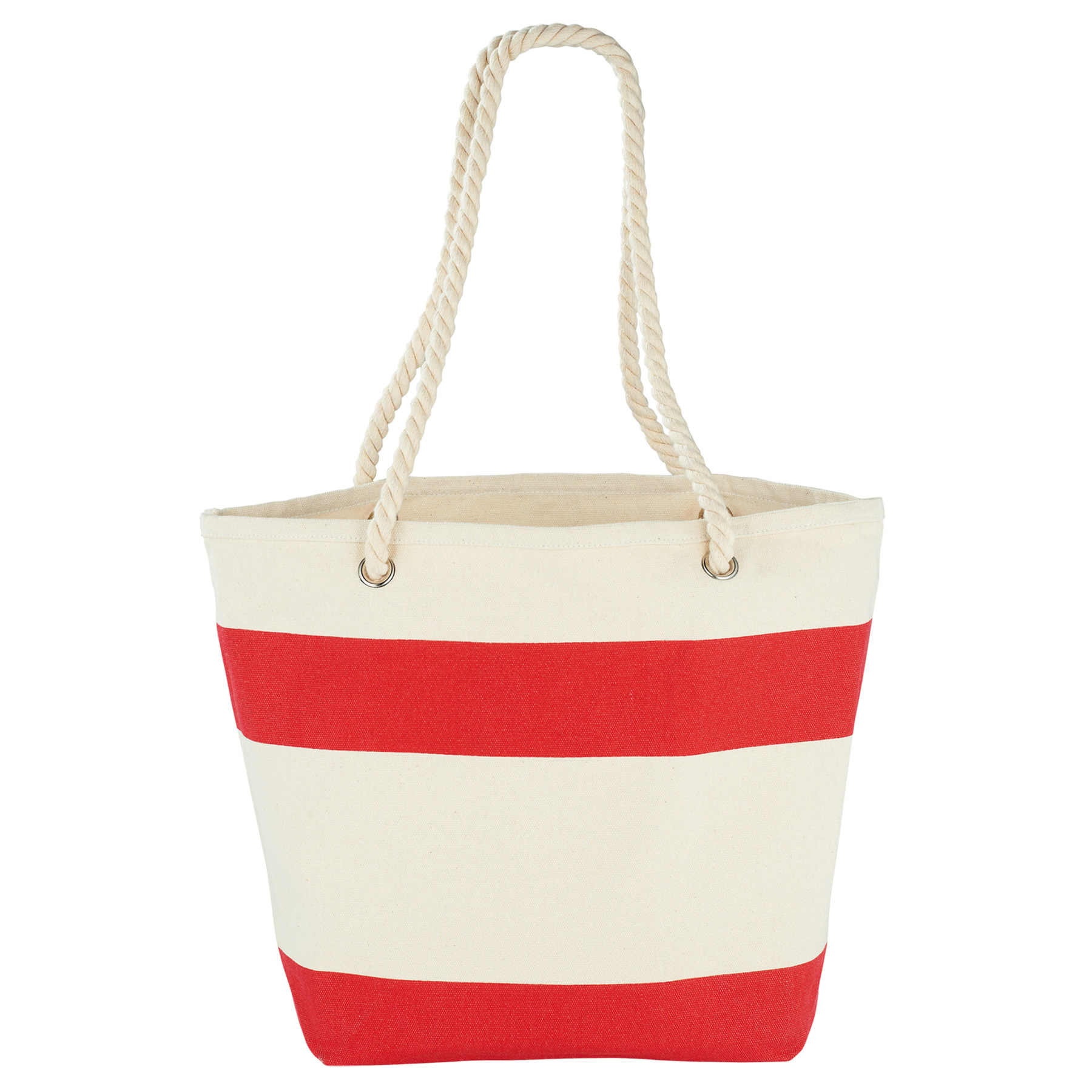 5158-capri-stripes-cotton-shopper-tote-red-front Red