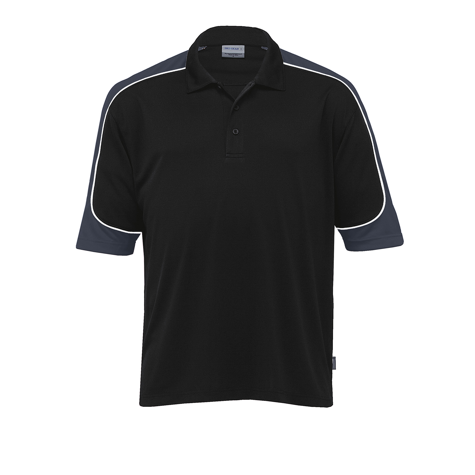 dri-gear-challenger-polo-black_charcoal_white Black/Charcoal/White