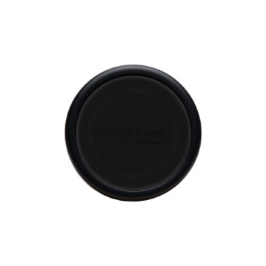 Laser Engraved po ‘di fame logo on Black Base