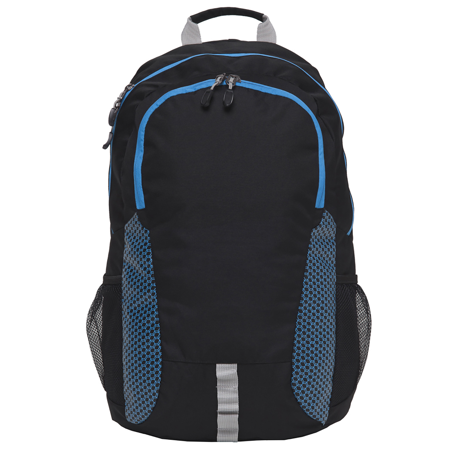 grommet-backpack-black_cyper-blue-front-on Black/Cyber Blue