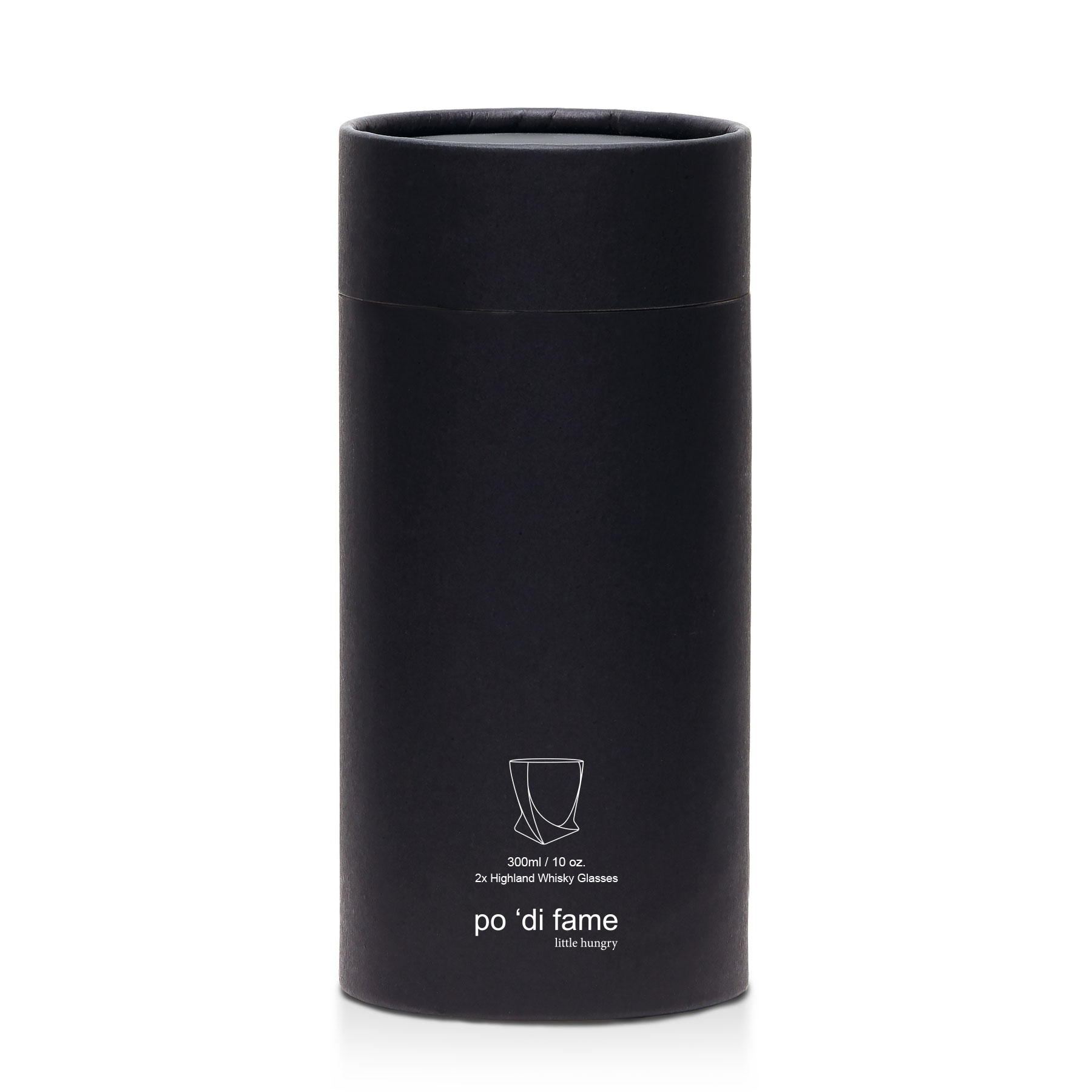 highland-whisky-glass-set-presentation-tube po 'di fame Presentation Tube