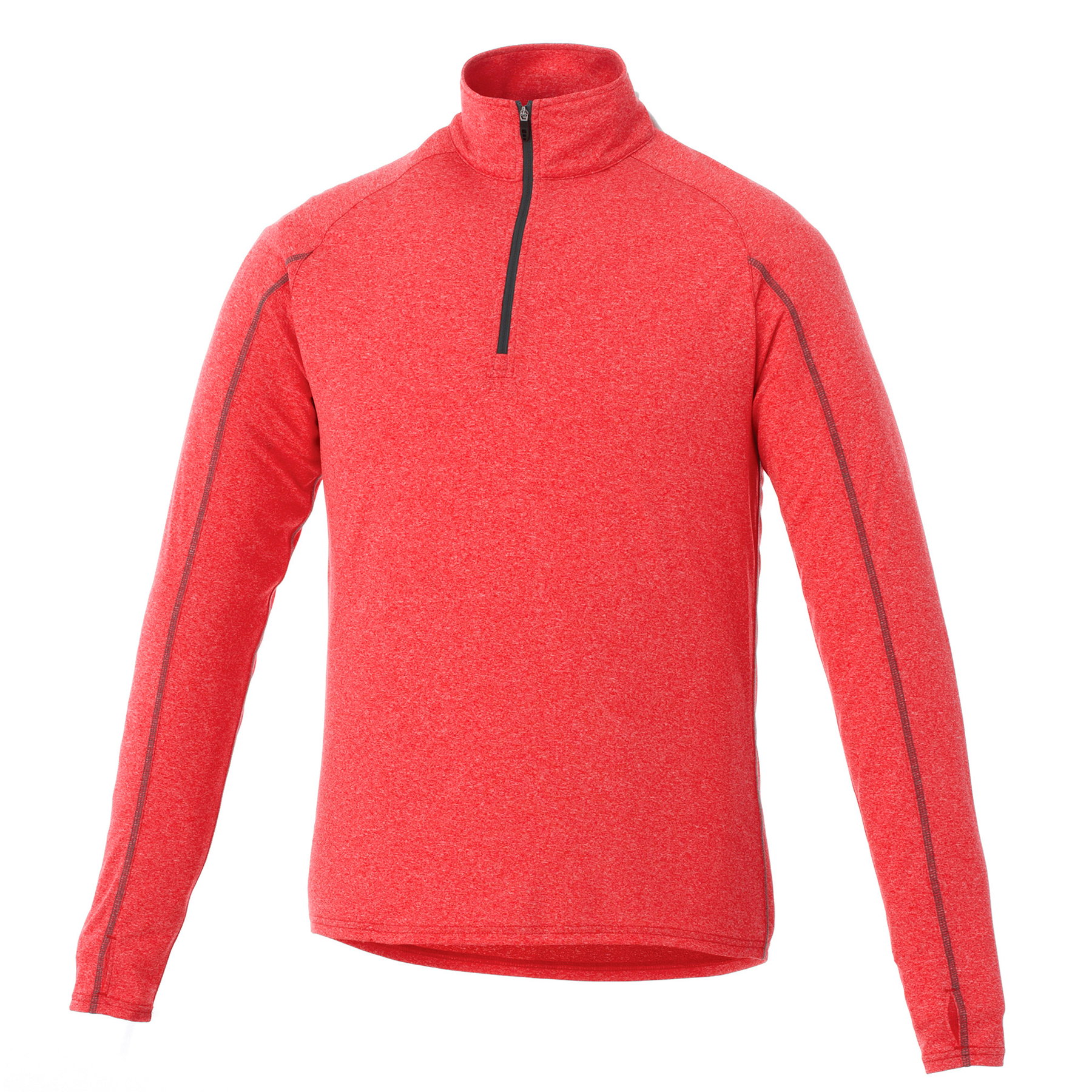 mens-taza-knit-quarter-zip-team red heather Team Red Heather (358)