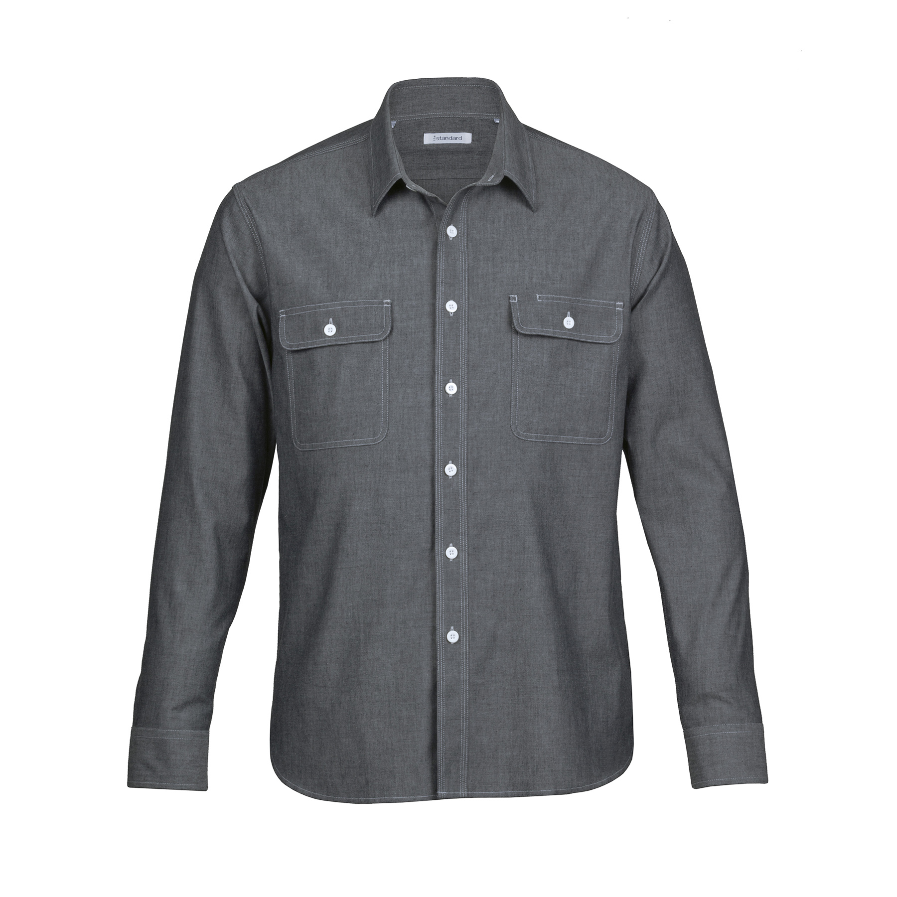 mens-the-montreal-chambray-shirt-charcoal Charcoal