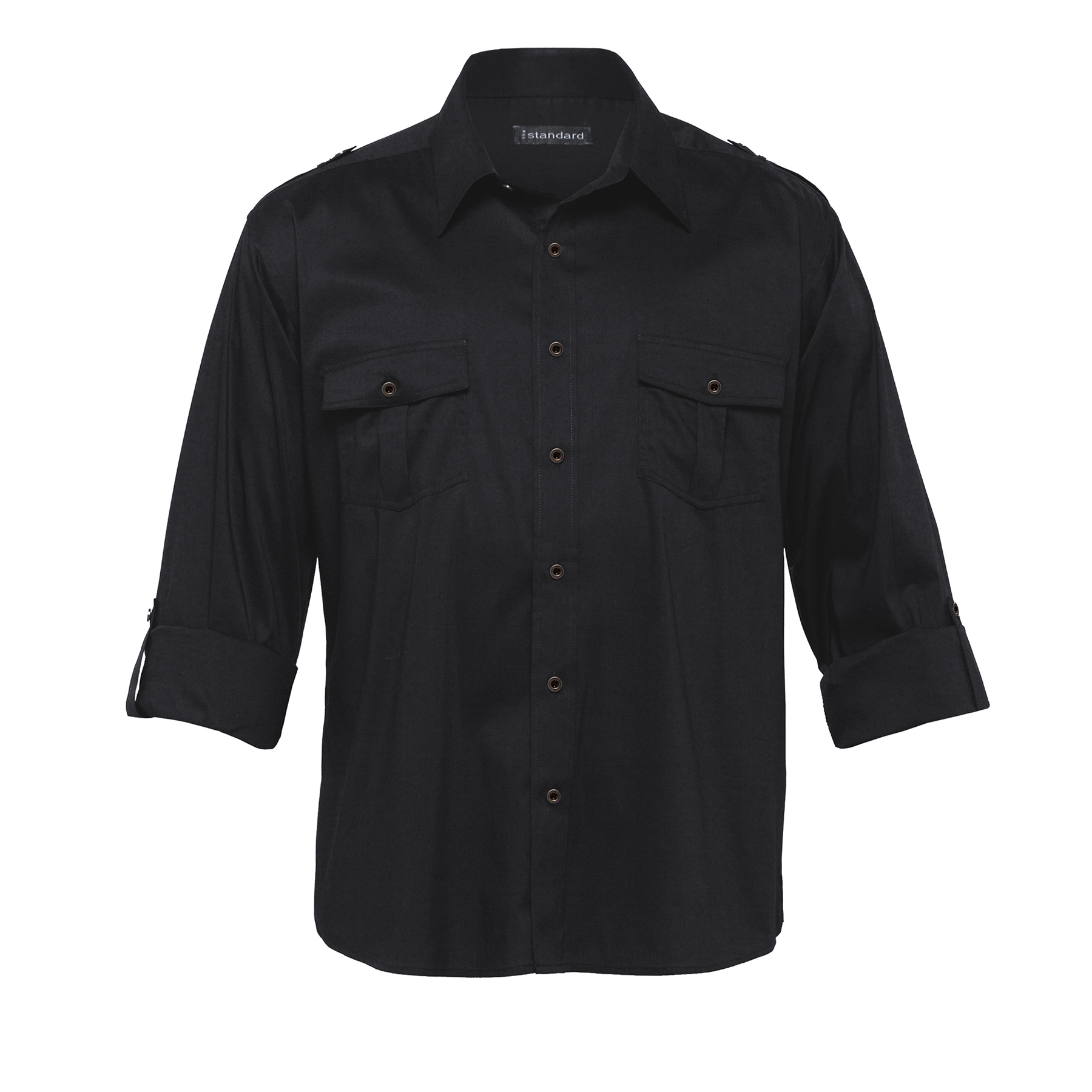 mens-the-protocol-shirt-(sleeves rolled up)-black Black - sleeves rolled up