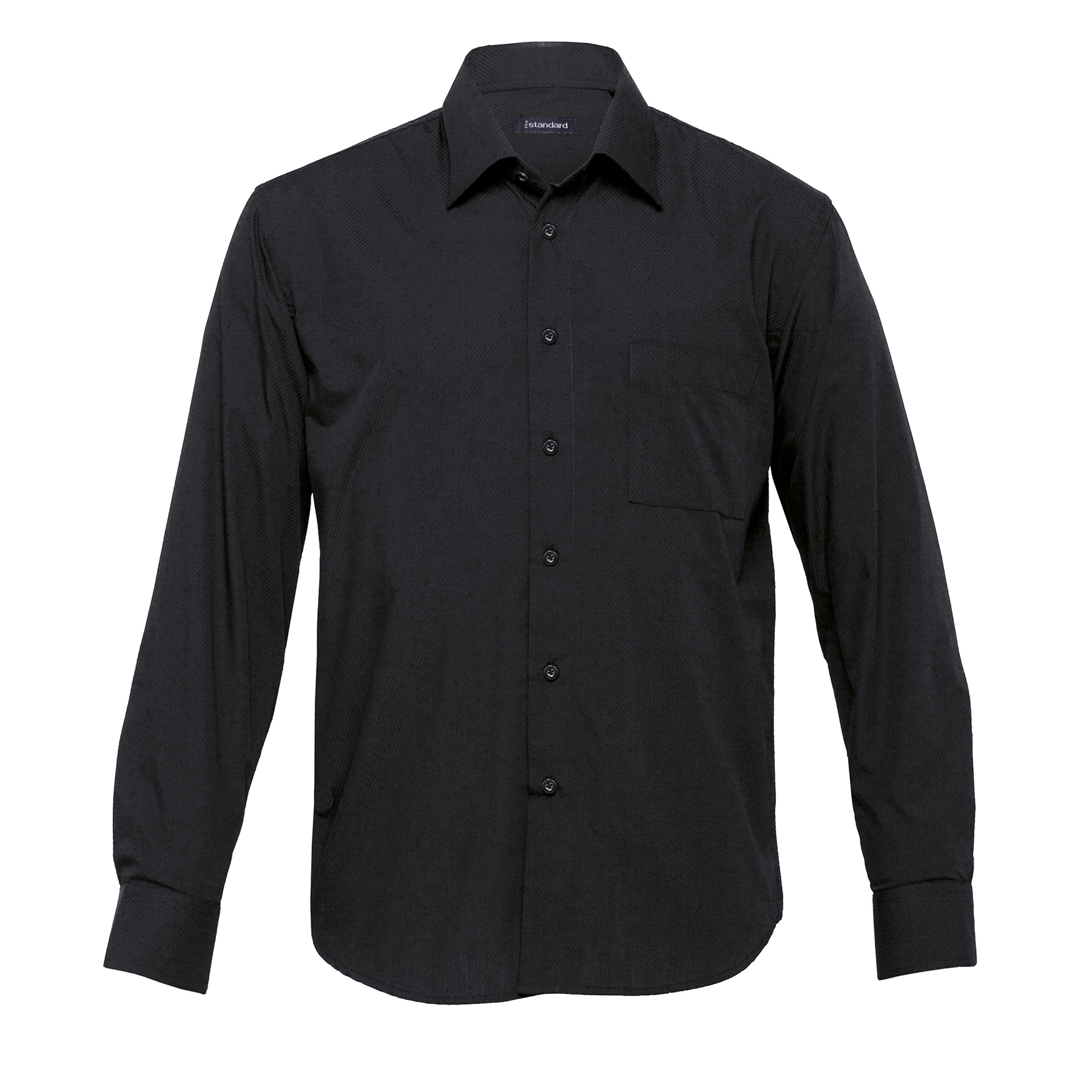 mens-the-republic-long-sleeve-shirt-black Black