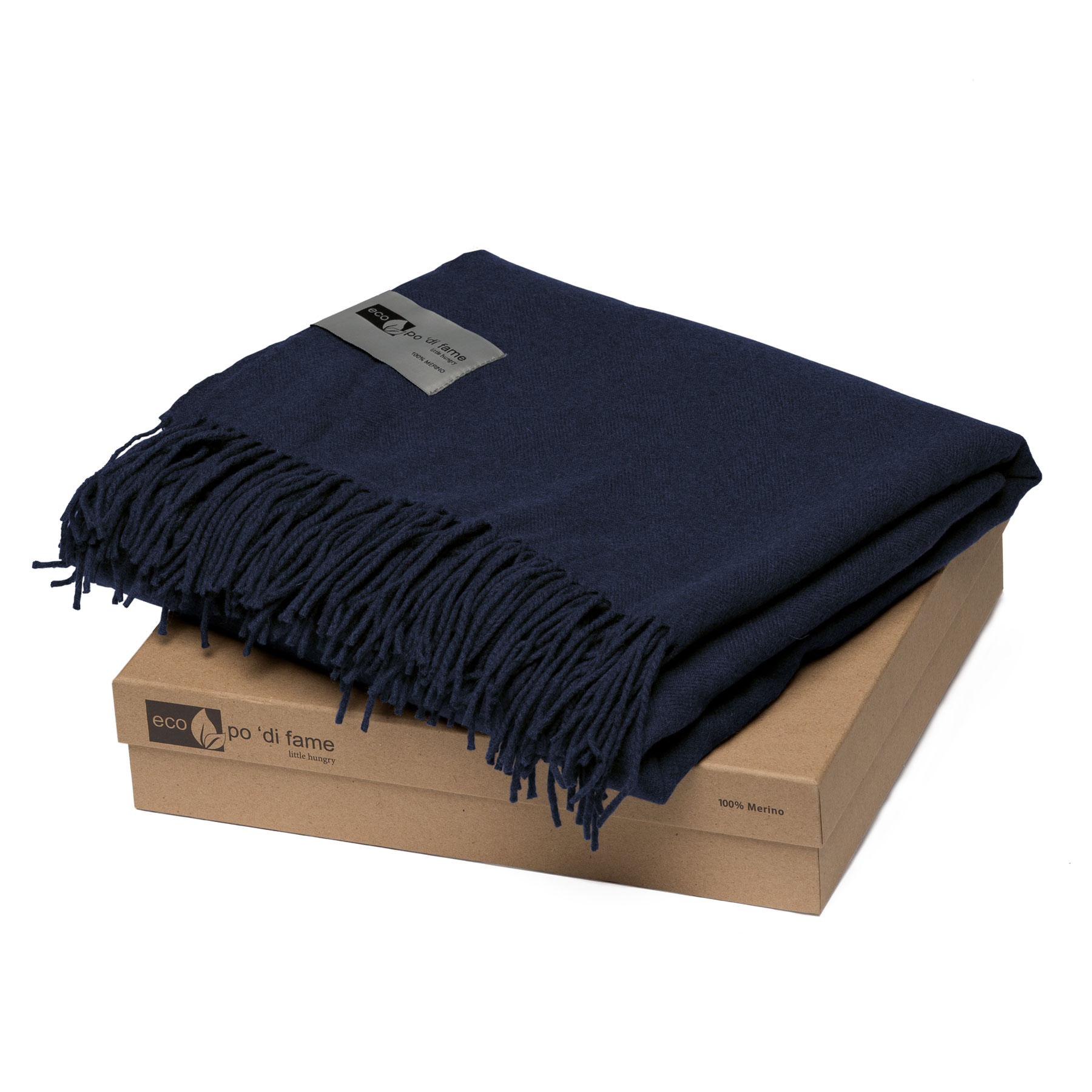mt-lodge-merino-blanket-navy-on-kraft-presentation-box Mt Lodge Merino Blanket - Navy