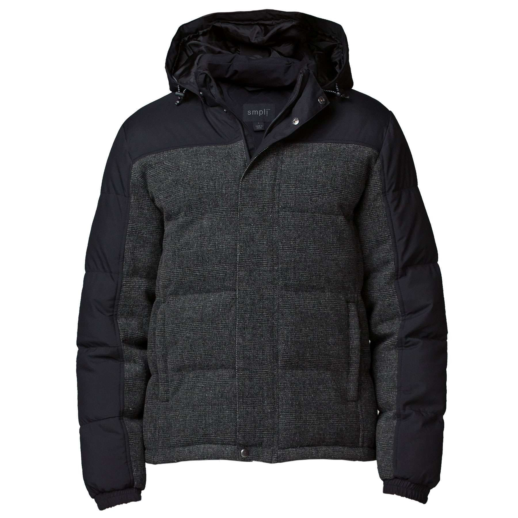 smpli-mens-black_grey-check-XT-plunge-jacket-mannequin Black/Grey Check - Size S-XL