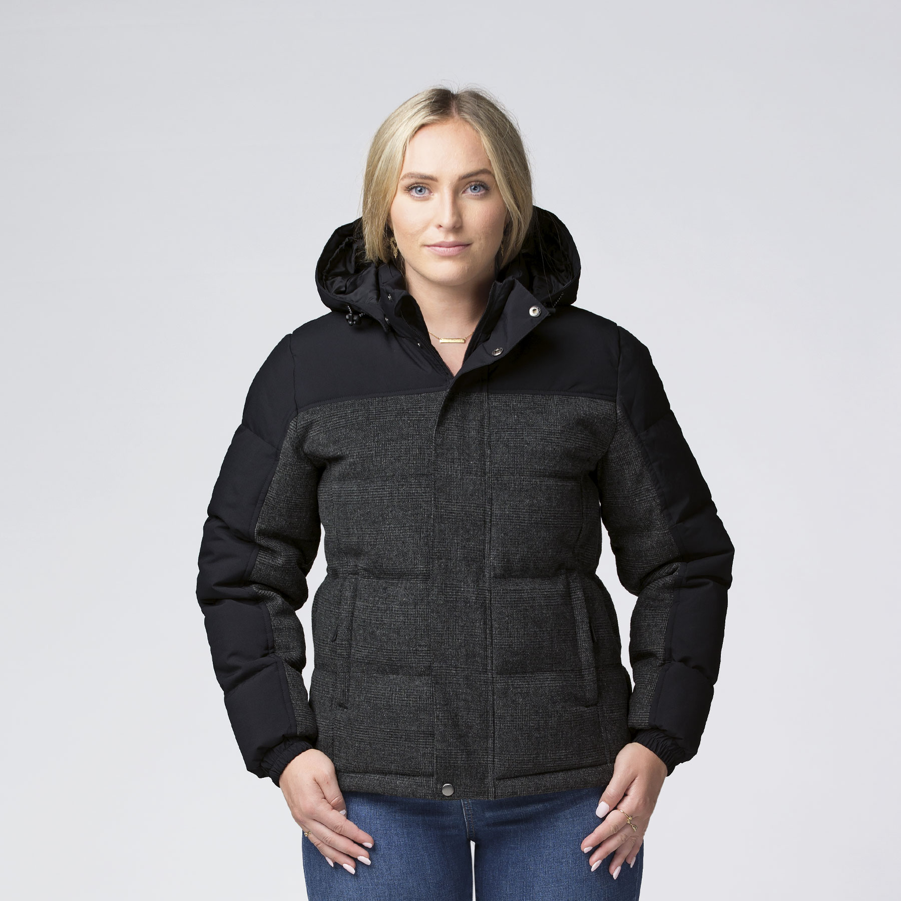smpli-womens-black_grey-check-XT-plunge-jacket-front