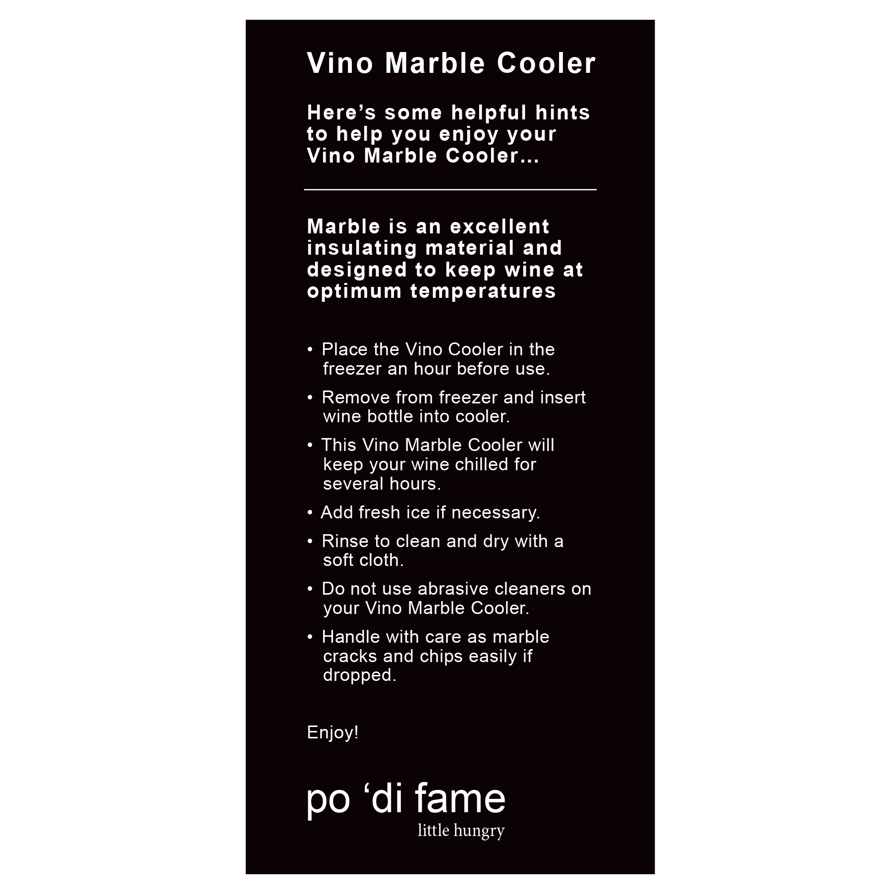 vino-marble-cooler-care-card Care Card