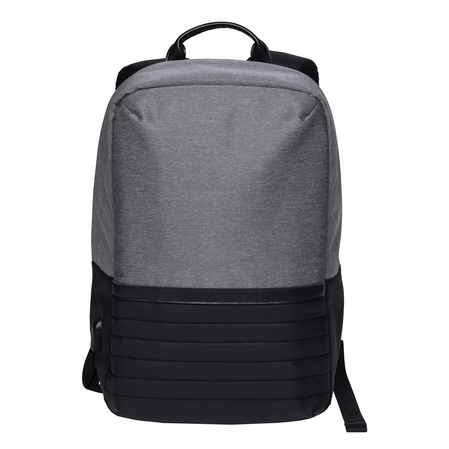 wired-compu-backpack-grey-melange_black-front Grey Melange/Black