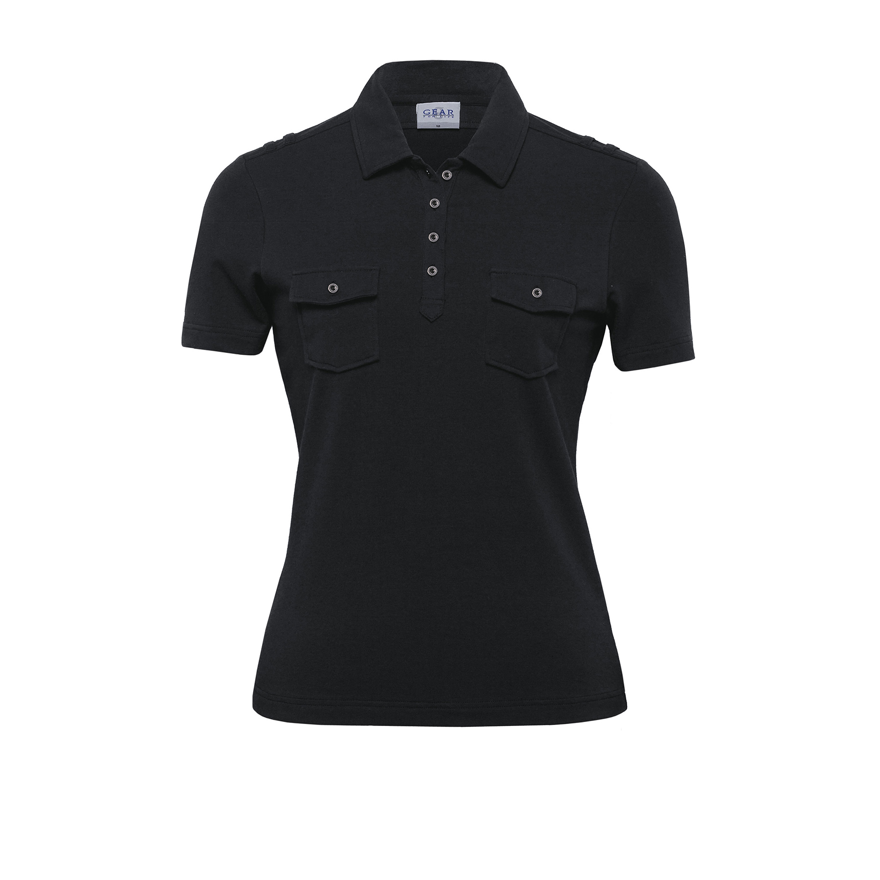womens-fusion-polo-black Black