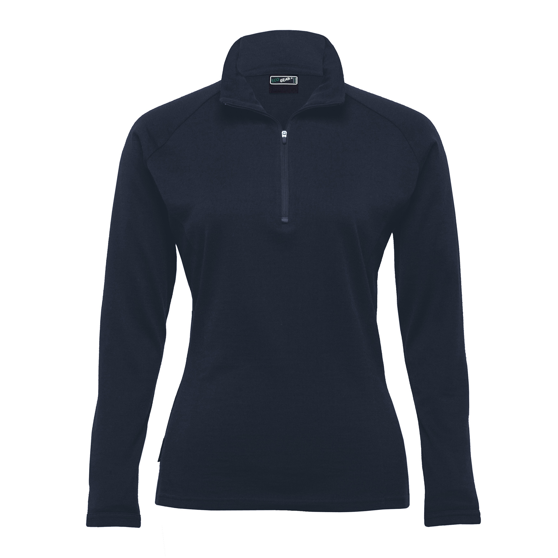 womens-merino-zip-pullover-navy Navy